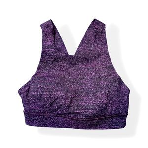 Lululemon Fast n Free Sports Bra 4 Purple Black